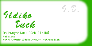 ildiko duck business card